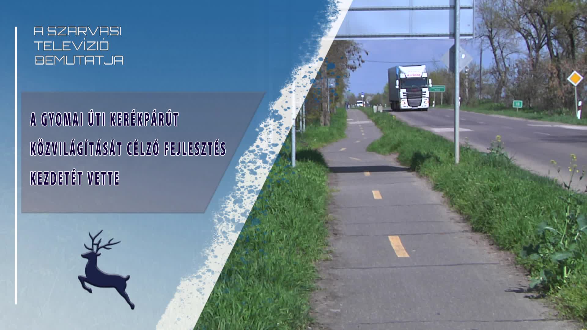 A gyomai úti kerékpárút közvilágítását célzó fejlesztés kezdetét vette (2026.04.09)